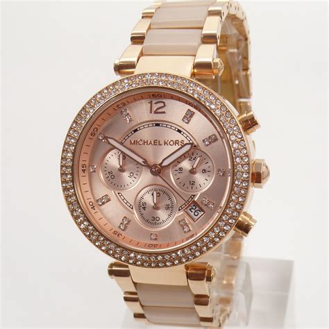 michael kors rose gold watch on wrist|rose gold mk watch women's.